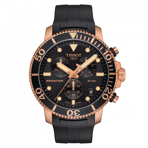 Tissot Seastar 1000 Chronograph Quartz 45.5 Rose Gold PVD / Black / Rubber T120.417.37.051.00