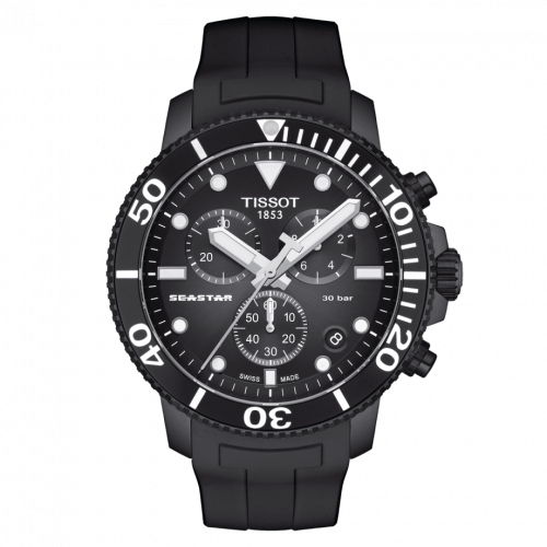 Tissot Seastar 1000 Chronograph Quartz 45.5 PVD / Black / Rubber T120.417.37.051.02