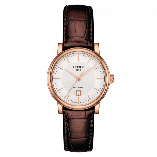 Tissot Carson Premium Automatic 30 Rose Gold PVD / Silver / Strap T122.207.36.031.00