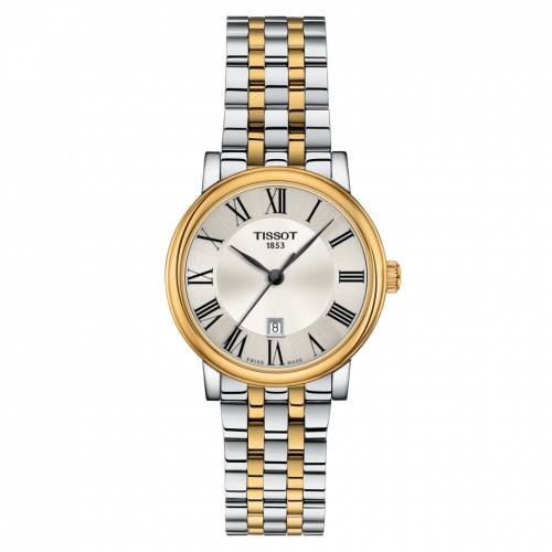Tissot Carson Premium Quartz 30 Stainless Steel / Yellow Gold PVD / Silver / Bracelet T122.210.22.033.00