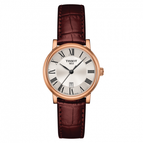 Tissot Carson Premium Quartz 30 Rose Gold PVD / Silver / Strap T122.210.36.033.00