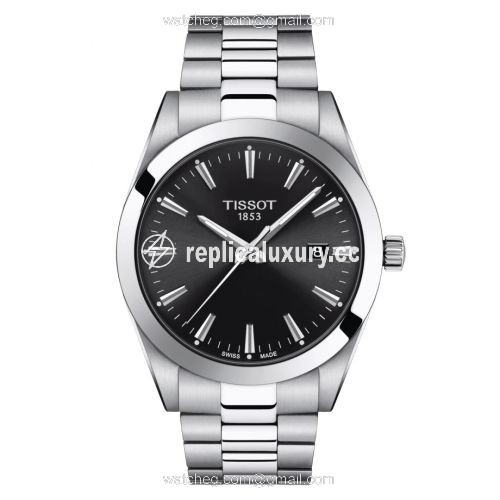 Tissot Gentleman Quartz Stainless Steel / Black / Bracelet T127.410.11.051.00