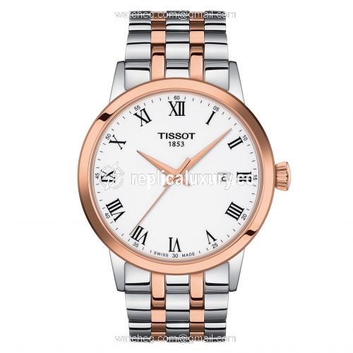 Tissot Dream Quartz 42 Two Tone / White / Bracelet T129.410.22.013.00