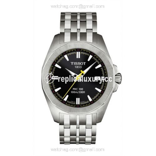 Tissot PRC 100 Quartz 41.3 Stainless Steel / Black / Bracelet T22.1.581.51