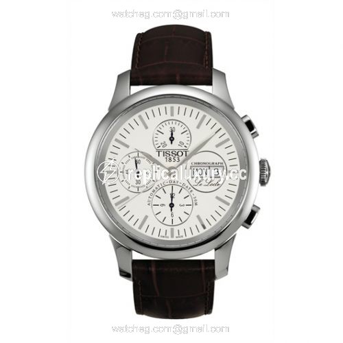 Tissot Le Locle Chronograph 42.3 Stainless Steel / Silver / Strap T41.1.317.31