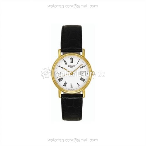 Tissot Desire Quartz 34 Yellow Gold PVD / White / Strap T52.5.421.13