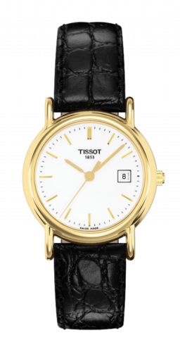 Tissot Carson Quartz 26.8 Yellow Gold / Silver / Strap T71.3.129.11