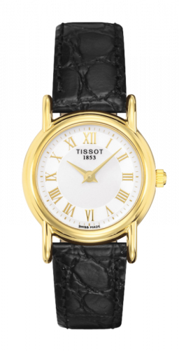 Tissot Carson Quartz 26.8 Yellow Gold / Silver / Strap T71.3.129.13