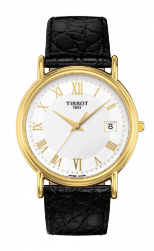 Tissot Carson Quartz 33.7 Yellow Gold / Silver / Strap T71.3.429.13