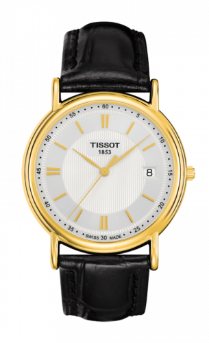 Tissot Carson Quartz 33.7 Yellow Gold / Silver / Strap T71.3.429.61