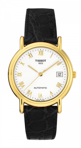 Tissot Carson Automatic 35.5 Yellow Gold / White / Strap T71.3.444.13