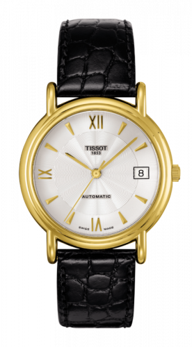 Tissot Carson Automatic 35.5 Yellow Gold / Silver / Strap T71.3.463.34