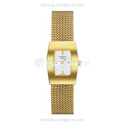 Tissot Bellflower Tonneau Yellow Gold / Silver / Bracelet T73.3.323.31