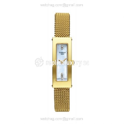 Tissot Bellflower Caree Yellow Gold / MOP / Bracelet T73.3.329.76