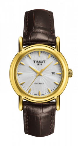 Tissot Carson Automatic 29.7 Yellow Gold / Silver / Strap T907.007.16.031.00