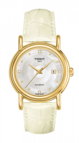Tissot Carson Automatic 29.7 Yellow Gold / MOP / Strap T907.007.16.106.01