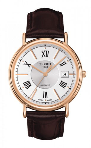 Tissot Carson Automatic 40 Rose Gold / Silver / Strap T907.407.76.038.00