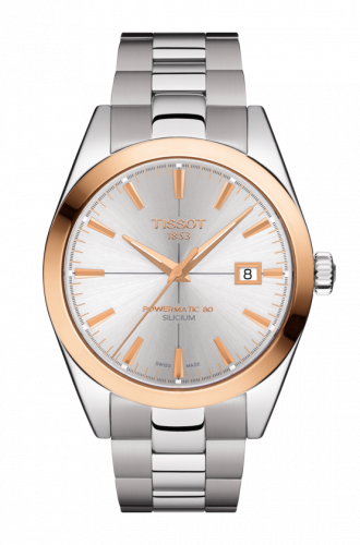Tissot Gentleman Powermatic Stainless Steel / Red Gold / Silver / Bracelet T927.407.41.031.00