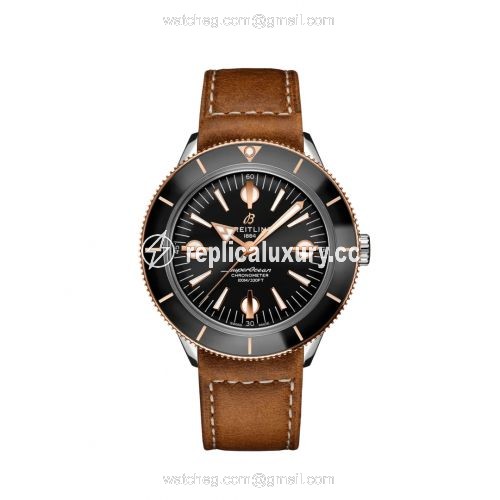 Breitling Superocean Heritage '57 Stainless Steel / Red Gold / Black / Calf / Pin U10370121B1X1