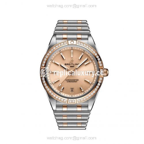 Breitling Chronomat Automatic 36 Stainless Steel / Red Gold - Diamond / Copper / Rouleaux U10380591K1U1