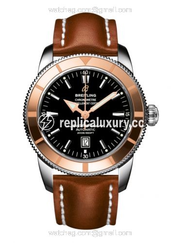 Breitling Superocean Heritage 46 Stainless Steel / Red Gold / Black / Calf U1732012.B868.439X
