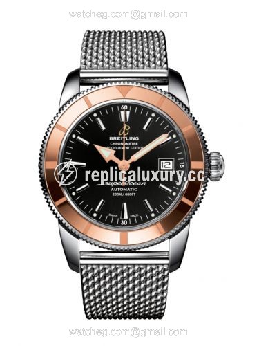 Breitling Superocean Heritage 42 Stainless Steel / Red Gold / Volcano Black / Milanese U1732112.BA61.154A