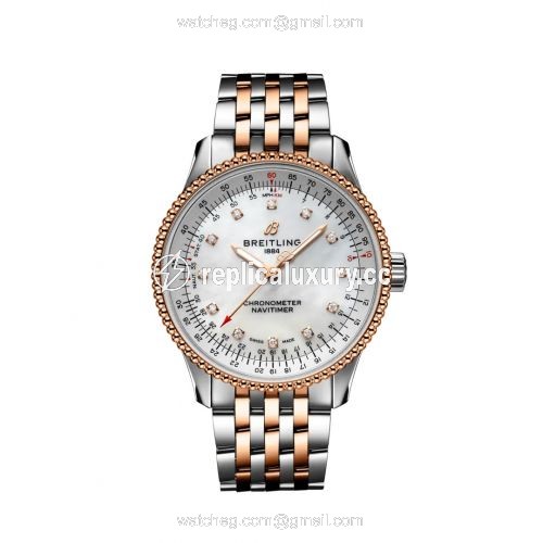 Breitling Navitimer 1 35 Automatic Stainless Steel / Red Gold / MOP / Bracelet U17395211A1U1