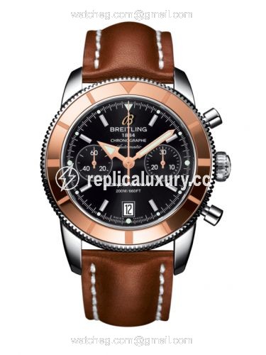 Breitling Superocean Heritage 44 Chronograph Stainless Steel / Red Gold / Black / Calf U2337012.BB81.433X