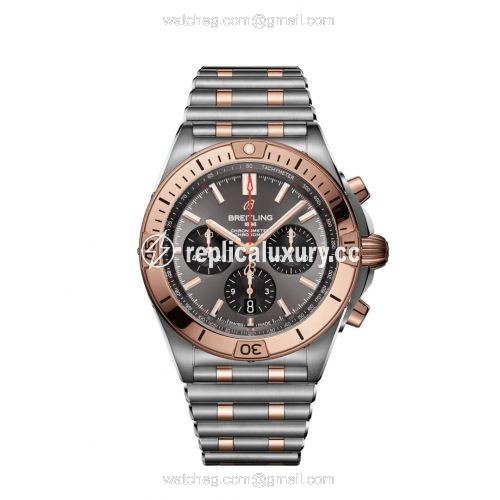 Breitling Chronomat B01 42 Stainless Steel / Red Gold / Anthracite / Rouleaux UB0134101B1U1
