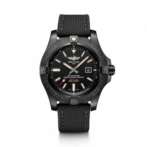 Breitling Avenger Blackbird 48 Black Titanium / Volcano Black / Military / Pin V17310101B1W1