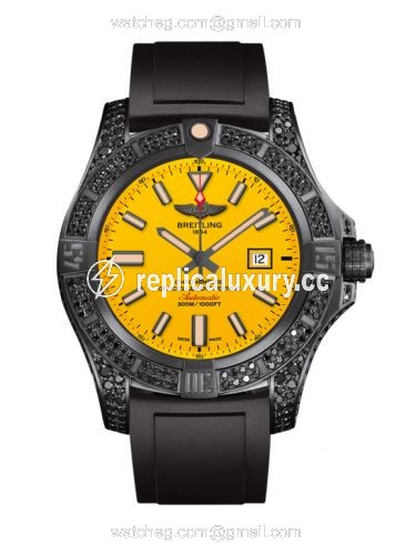 Breitling Avenger Blackbird 48 Black Titanium / Diamondworks / Cobra Yellow / Rubber V17310AU.I529.137S