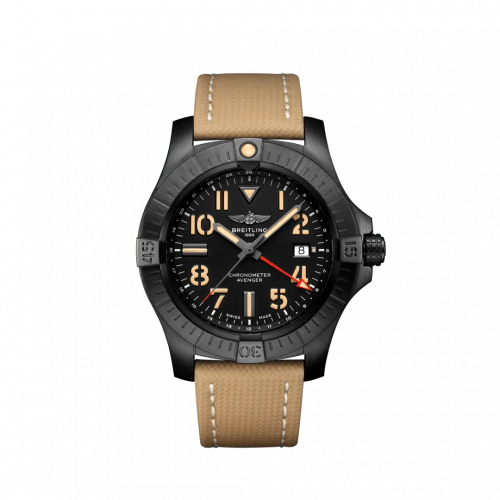 Breitling Avenger Automatic GMT 45 Night Mission / Black / Military / Folding V32395101B1X2