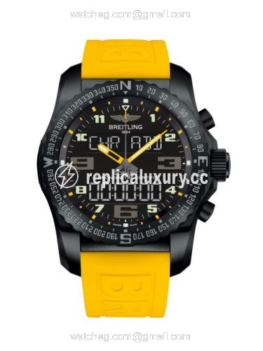 Breitling Cockpit B50 Night Mission / Black-Yellow / Rubber / Folding VB5010A4/BD41/242S/V20DSA.4