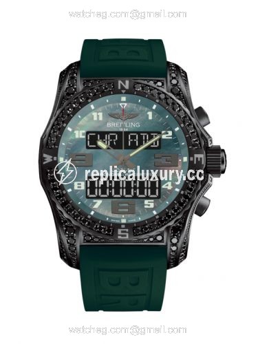 Breitling Cockpit B50 Night Mission Diamondworks / Green MOP / Rubber / Foldng VB5010AX/L530/292S/V20DSA.4