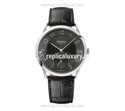 Hermes Slim d'Hermes GM Stainless Steel / Graphite W043203WW00