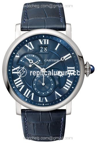 Cartier Rotonde de Cartier Second Time Zone Day / Night White Gold / Blue W1556241 
