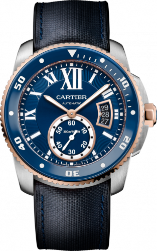 Cartier Calibre de Cartier Diver Stainless Steel / Pink Gold / Blue / Rubber W2CA0008
