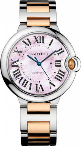 Cartier Ballon Blue de Cartier 36 Automatic Stainless Steel / Pink Gold / Mother of Pearl / Bracelet W6920033