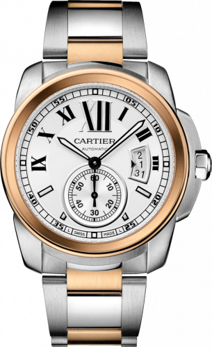Cartier Calibre de Cartier 42 Stainless Steel / Pink Gold / Silver / Bracelet W7100036