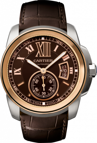 Cartier Calibre de Cartier 42 Stainless Steel / Pink Gold / Chrocolate W7100051