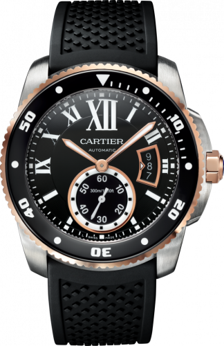 Cartier Calibre de Cartier Diver Stainless Steel / Pink Gold / Black / Rubber W7100055