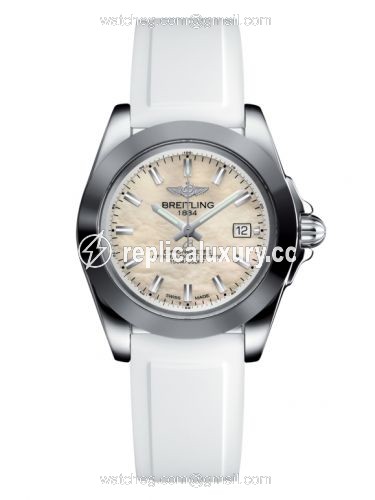 Breitling Galactic 32 Sleek Edition Stainless Steel / Pearl / Rubber W7133012/A800/164S/A14S.1