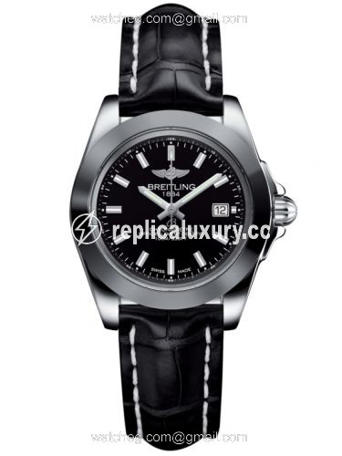 Breitling Galactic 32 Sleek Edition Stainless Steel / Trophy Black / Croco W7133012/BF62/777P/A14BA.1