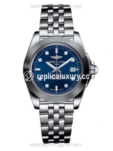 Breitling Galactic 32 Sleek Edition Stainless Steel / Horizon Blue Diamond / Bracelet W7133012/C966/792A