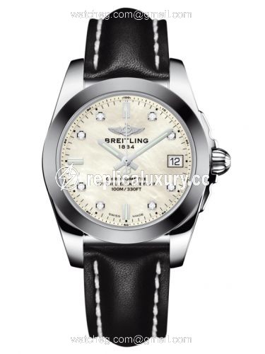 Breitling Galactic 36 Stainless Steel / SleekT / Pearl Diamond / Calf W7433012.A780.414X