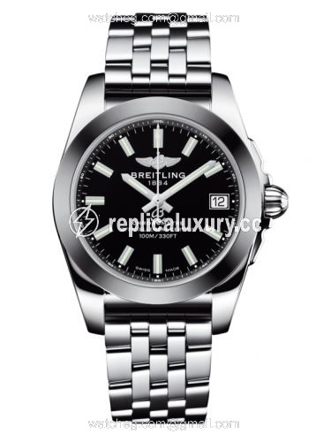 Breitling Galactic 36 Stainless Steel / SleekT / Trophy Black / Bracelet W7433012.BE08.376A