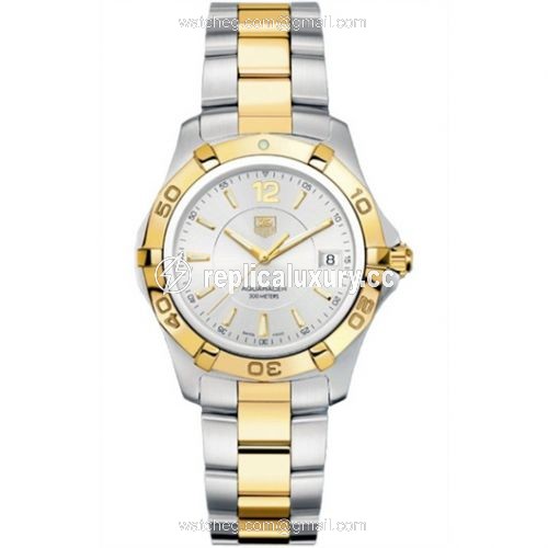 TAG Heuer Aquaracer 300M Quartz 38.4 Stainless Steel / Yellow Gold / Silver / Bracelet WAF1120.BB0807