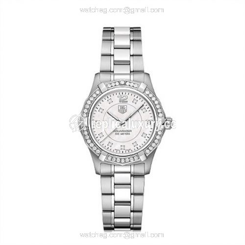 TAG Heuer Aquaracer 300M Quartz 32 Stainless Steel / Diamond / MOP - Diamond / Bracelet WAF1313.BA0819