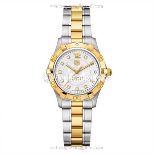 TAG Heuer Aquaracer 300M Quartz 32 Stainless Steel / Yellow Gold / MOP / Bracelet WAF1320.BB0820