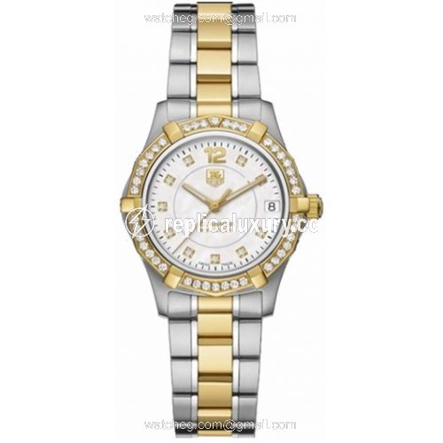 TAG Heuer Aquaracer 300M Quartz 32 Stainless Steel / Yellow Gold / Diamond / MOP - Diamond / Bracelet WAF1350.BB0820